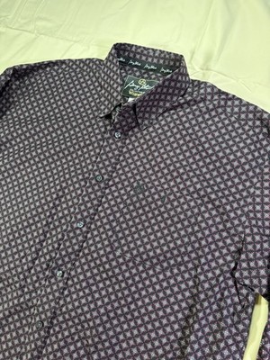 Wrangler George Straight Shirt Mens 2 XLT Purple Plaid Western Button Down