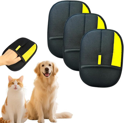 Electrostatic Pet Hair Removal Gloves: Quick Wiping - Reusable & Washable for So