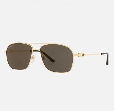 Cartier Pilotensonnenbrille goldfarbenes Gestell graue Gläser Luxusbrille CT0306S