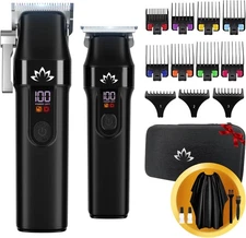 AMULISS Professional Hair Clippers and Trimmer Set for Men - Cordless Haircut Ki