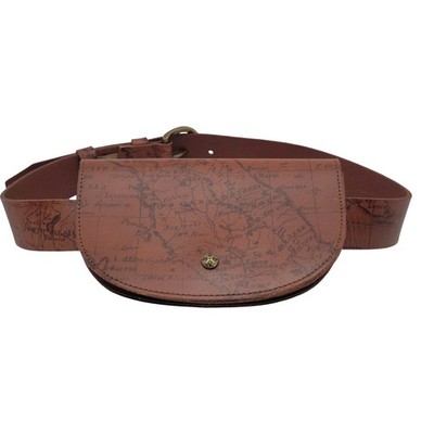Patricia Nash Ponticelli Signature Map Belt & Bag Set Fanny Pack Riot Rust S/M