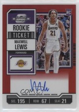 2023-24 Panini Contenders Optic Red Prizm 20/99 Maxwell Lewis #104 Auto dq2