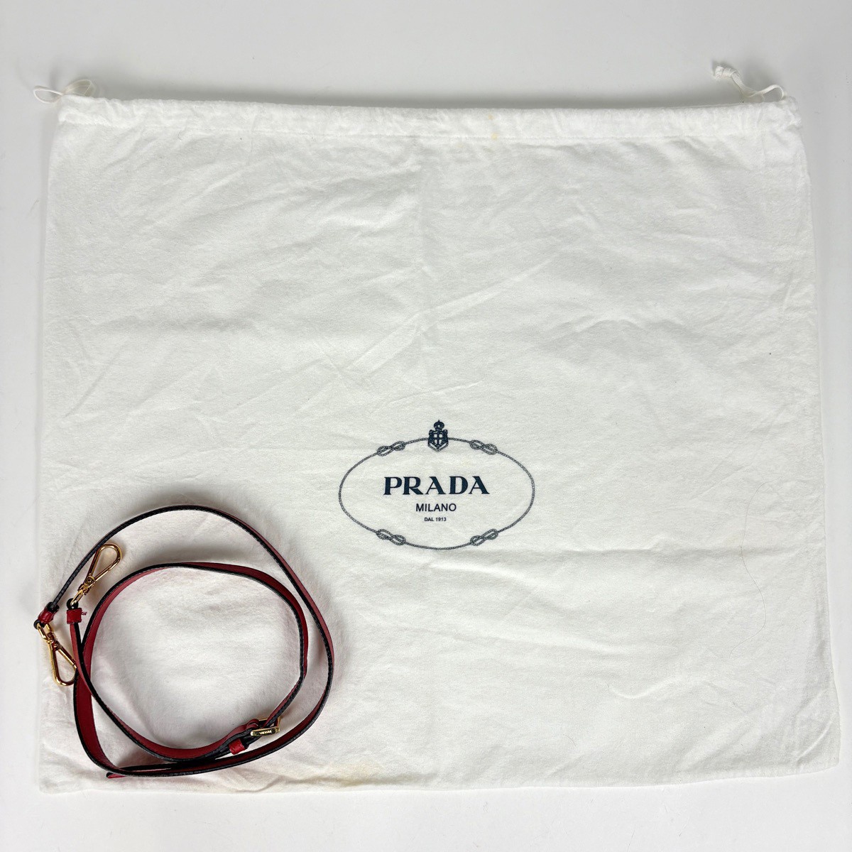 PRADA with logo Tote Bag 2WAY Shoulder Bag Tote Bag Safiano leather Red BN26... thumbnail 8