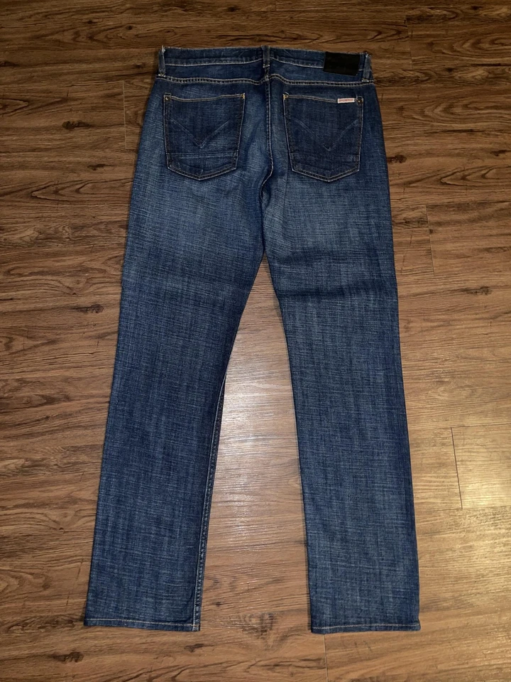 Hudson Jeans Mens 34 Blue Denim Straight Leg Stretch Medium Wash Five Pocket - Image 4 of 4