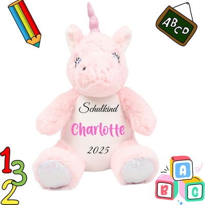 Personalisiertes Einhorn Kuscheltier   Einschulung 2026