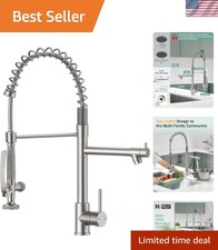 Commercial Pull Down Kitchen Sink Faucet with Sprayer Brushed Nickel
