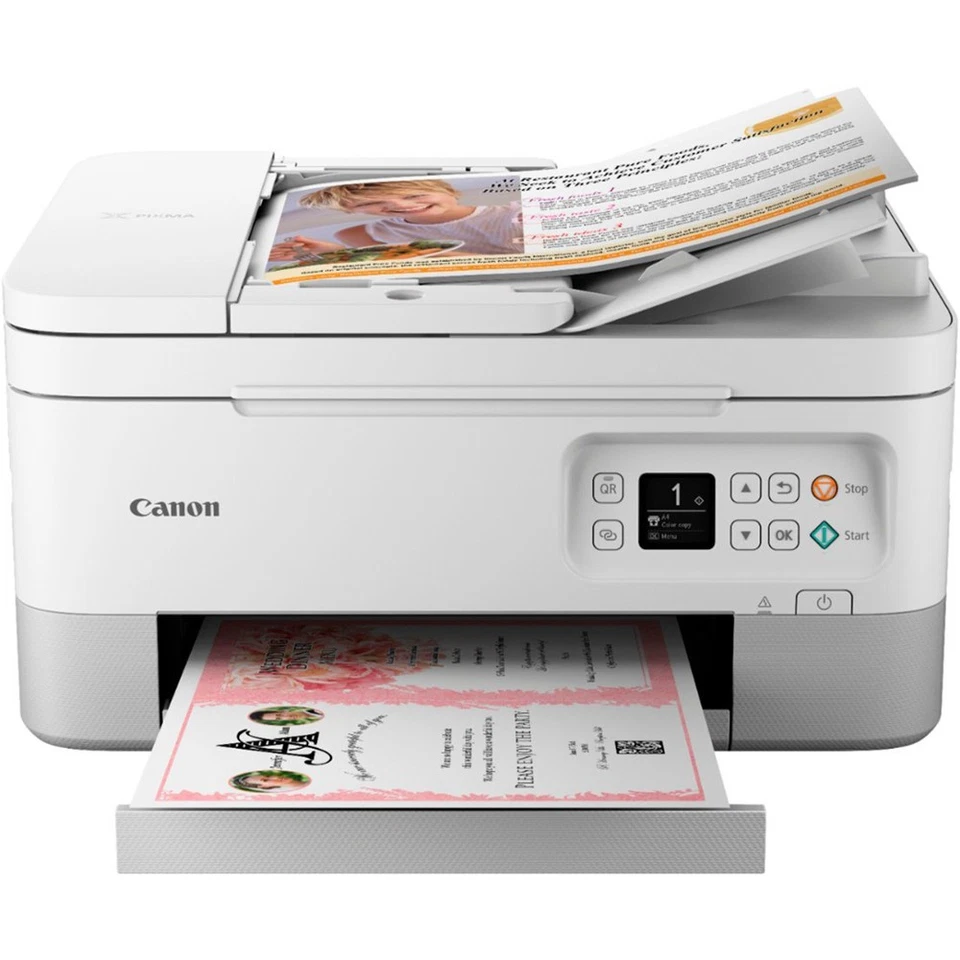 Canon PIXMA TR7020a Wireless Inkjet All-in-One Printer - White
