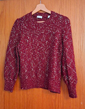 Damen Strickpullover tchibo Bordeauxrot/Weiß...