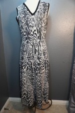 Rachel Roy Womens Black Off White Leopard Sweater Sleeveless Dress Size Small