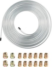 YAKEFLY 25 Ft Flexible Tube Line Roll,1/4" Brake Line Tubing Kit,Copper Coated