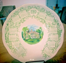 Antique 1910 Calendar Plate - Washington's Old Home at Mt. Vernon