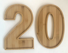 Wooden Bamboo Number 20 Charcuterie Boards Serving Trays Snack Platters 12"
