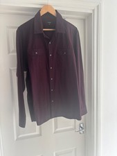 Men's Dark Purple Shirt George XL  Cotton Blend 45-47 Inches Preowned Used GC