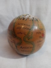 Vintage Matryoshka Hand Painted Wooden Nautical Map Globe Nesting Ball Set Of 4