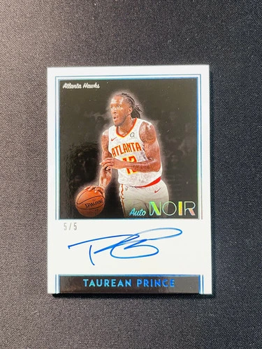 2017-18 Panini Noir Auto Taurean Prince #NC-TPC Platinum 5/5 Hawks XV44