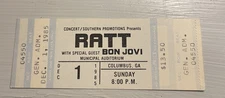 BON JOVI/RATT RARE UNUSED CONCERT TICKET COLUMBUS, GA 12/01/1985
