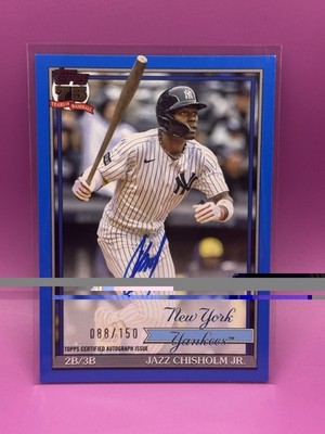 Topps 75 Years Jazz Chisholm Jr. Yankees Autograph Blue Parallel