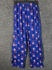 MLB Chicago Cubs Youth Fleece Pajama Pants Blue Red Logo Print Size L 14/16 Kids