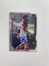Tyler Stephenson In Person IP Signed 2015 Bowman Draft Prospects Paper Card Reds