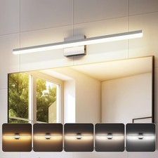 LED Modern Bathroom Light Fixtures 22W Brushed Nickel Vanity Lights Bar 5CCT ...