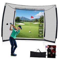 Golf Practice Net with Simulator Impact Screen and Target Cloth, 10x8FT Golf