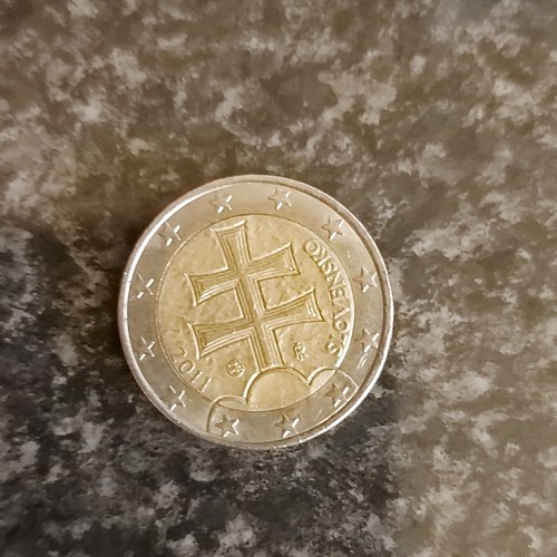 2 Euro Slowakei 2011 Kursmünze Doppelkreuz Bi-Metall mehrfarbig - Bild 2 von 4