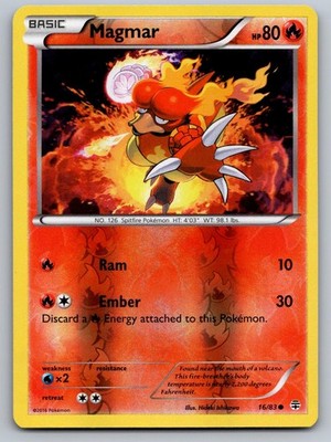 Magmar 16/83 Common Generations Pokemon Reverse Holo Lightly Played