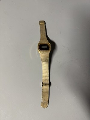 Vintage Hamilton Men' 14K Gold Plated 32mm Quartz LCD Digital Watch Used Unknown