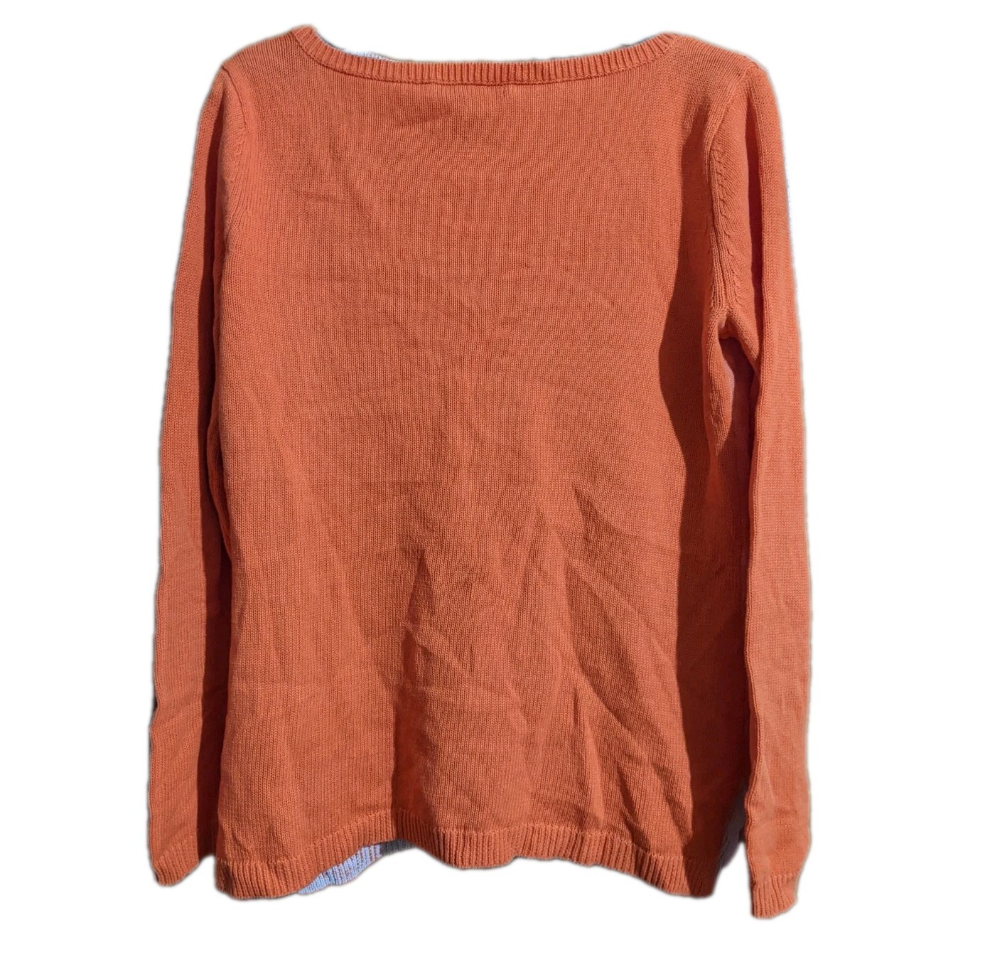 Ralph Lauren Floral Flower Pattern Lightweight Cotton Linen Jumper Orange MEDIUM image 4