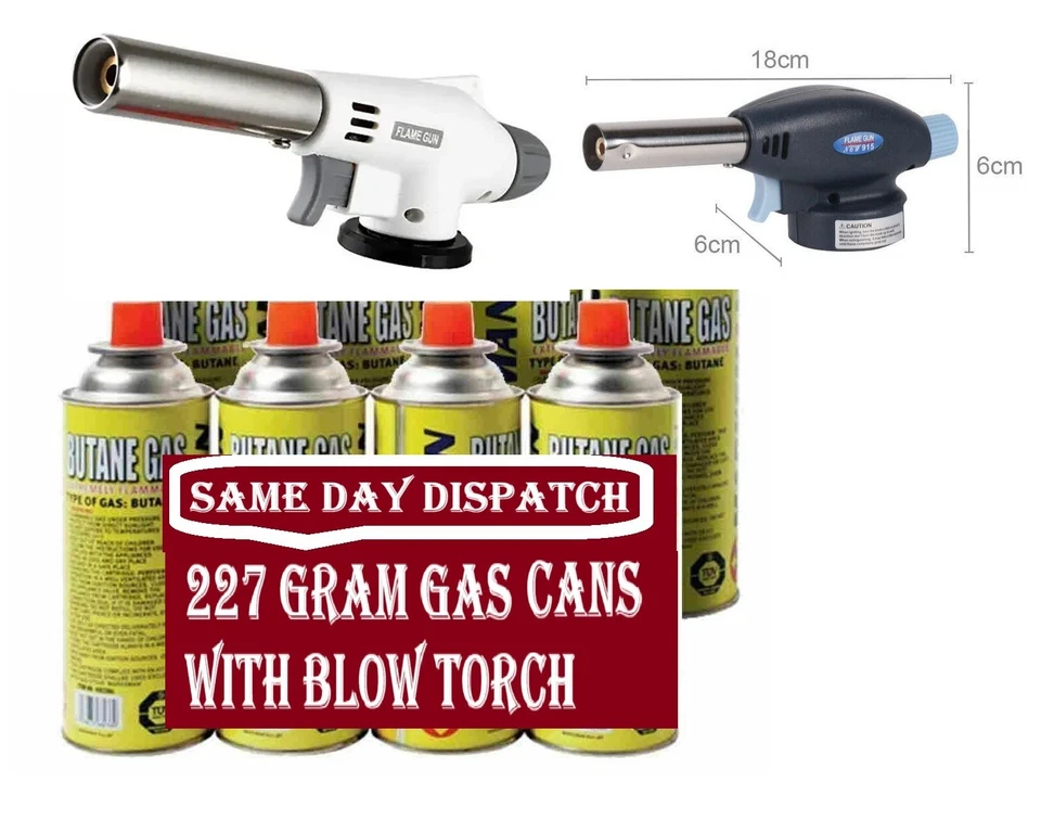 PARKLAND Butane Gas Blow Torch Burner Welding Auto Ignition Soldering BBQ's Flame Thrower