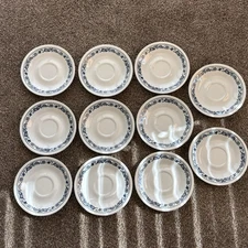 Vintage Corelle Corning Old Town Blue Onion Saucer Small Plates Set Of 11 
