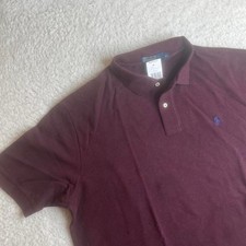 NWT Vintage polo Ralph Lauren mens maroon short sleeve polo embroidered L