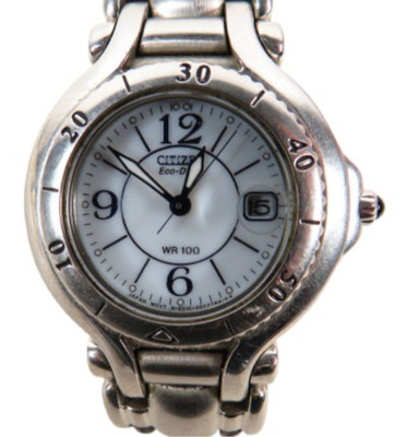 Citizen Eco-Drive Ladies Watch Two-Tone Mother of Pearl Dial WR100 E010-S011957