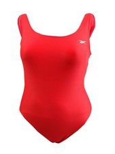 Reebok Women's Scoop-Neck Athletic One-Piece Swimsuit L, Red 