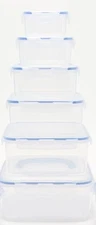 LocknLock  6-Pc Storage Square ,Nestable ,Food Bowl  K92659  Clear
