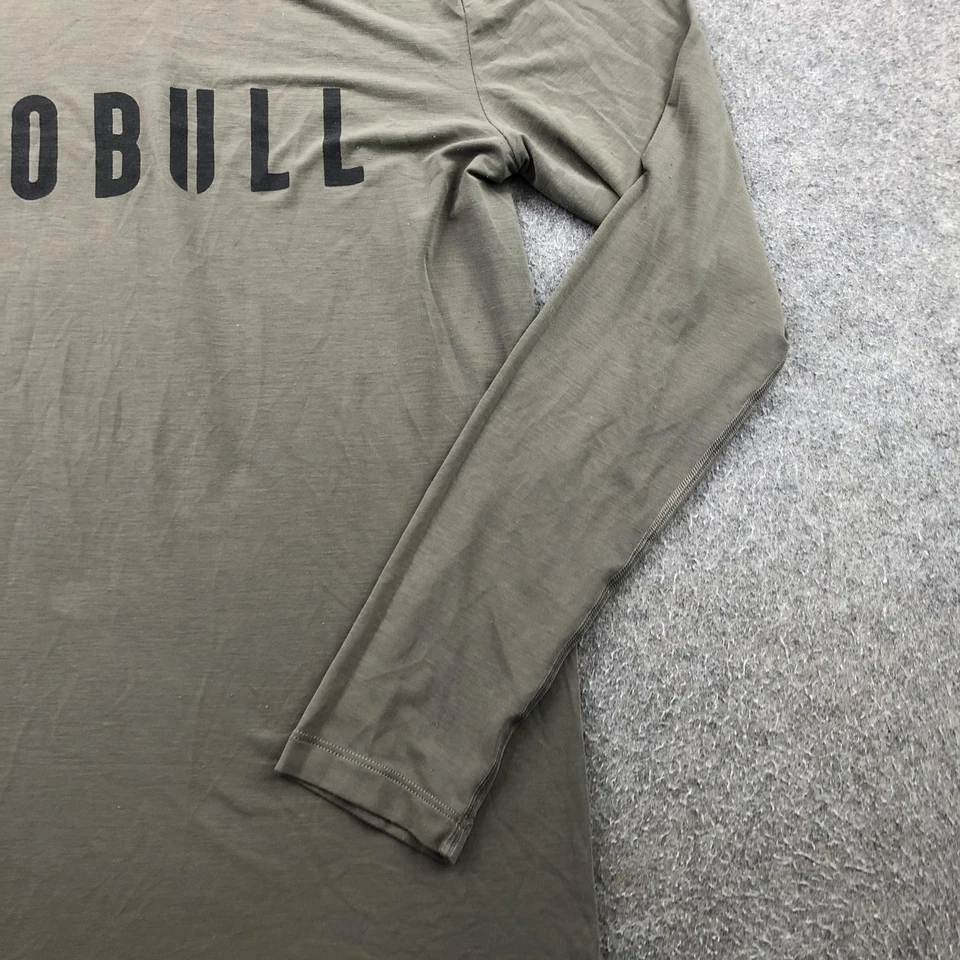 NOBULL Shirt Mens Medium Olive Green Classic Long Sleeve Performance Training - Image 3 of 4