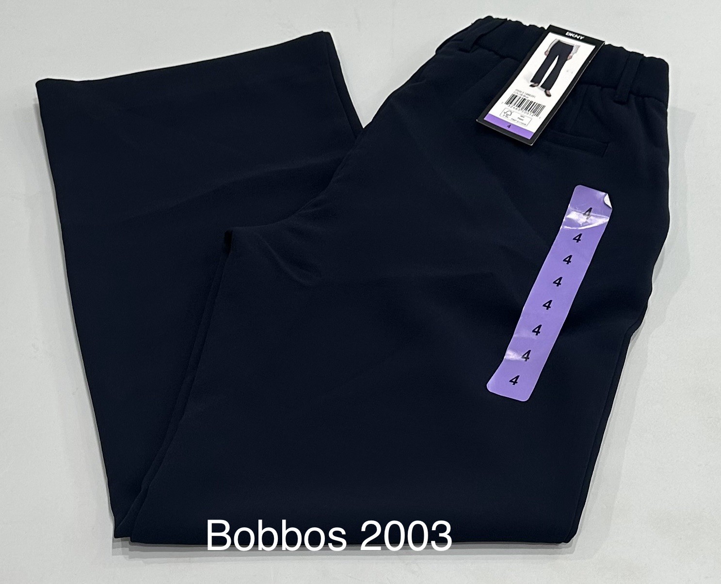 Dkny Women's High Rise Wide Leg Pants, Blue, Size 4