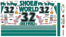  32 Dale Jarrett Shoe World 1/64th Waterslide Decals