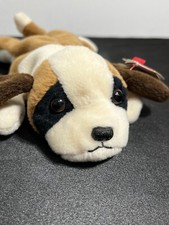 TY Beanie Babies Bernie Dog Plush 1996 Retired Style 4109 - Brown  White Puppy