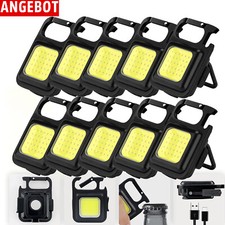 1-10x LED COB Taschenlampe Wiederaufladbare Schlüsselanhänger Licht Magnet Lampe