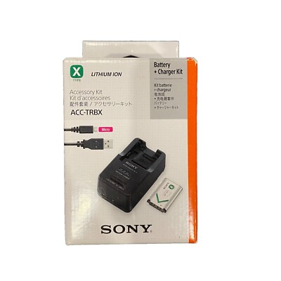 Sony Lithium Ion ACC-TRBX Battery and Charger Kit Micro Chord New In A Box