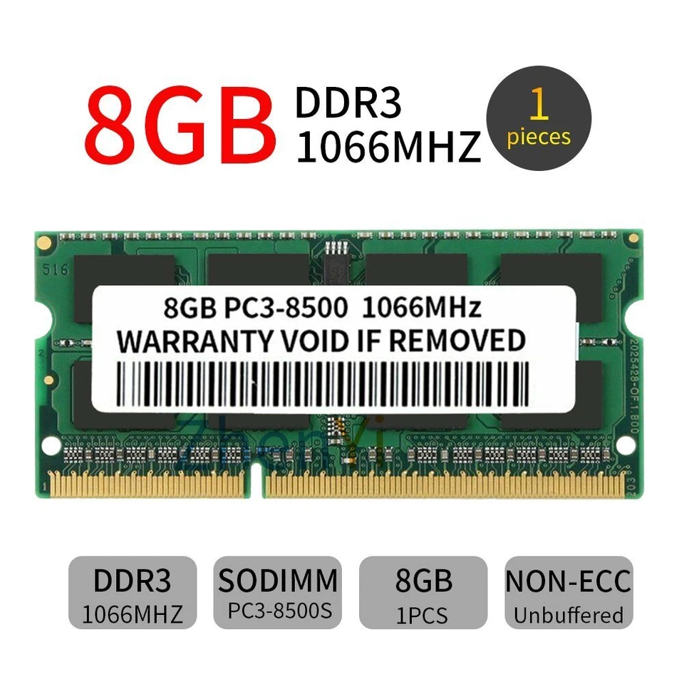 16GB 8GB PC3-8500 DDR3 1066/1067MHz RAM for MacBook / MacBook Pro (Mid 2010) LOT - Image 4 of 4