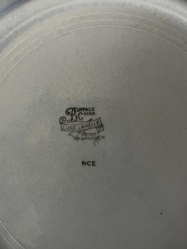 Vintage Buffalo China Blue Lune Lamelle Mandalay Dinner Plate 1930s - Picture 3 of 3