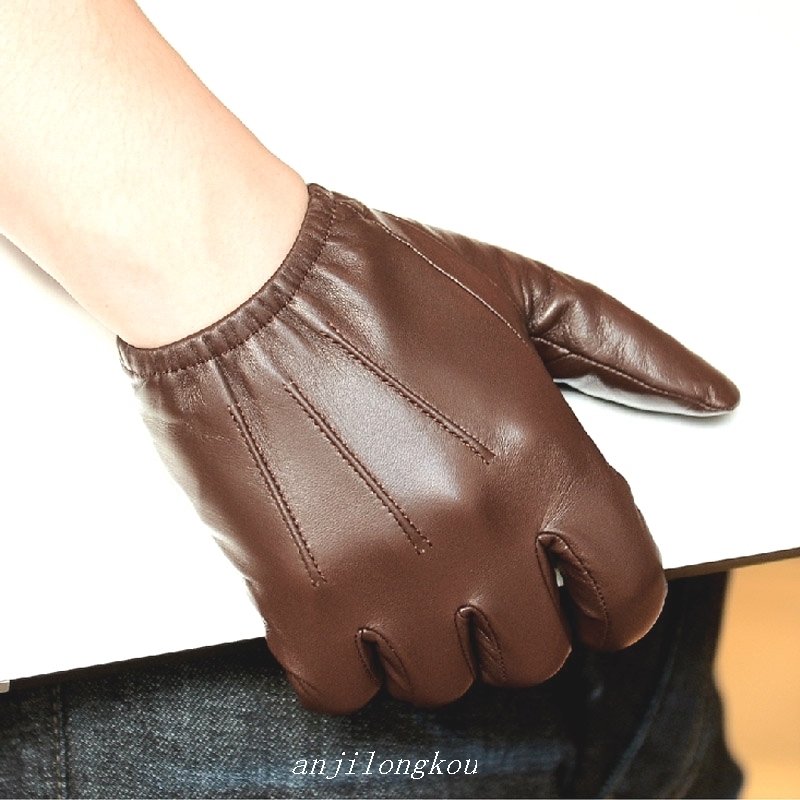 Men's Police tactical real leather gloves * Black Brown Size：S/M/L/XL