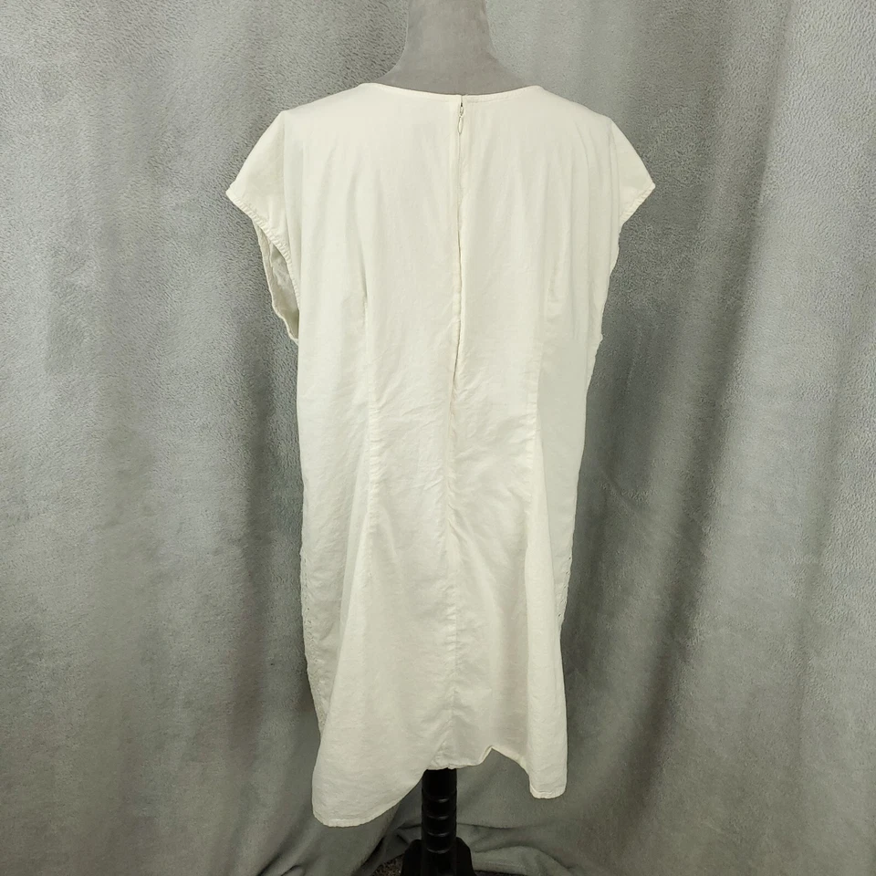 Vestido Old Navy Para Mujer XL Blanco Ojales Mini Cambio Forrado Cremallera Trasera Foto 3 de 4