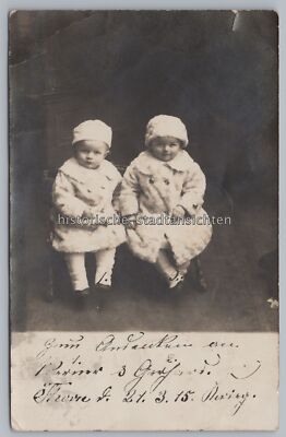 Toruń Thorn Pommern Polen - Absender E. Bauch - 2 Kinder - altes Foto 1915