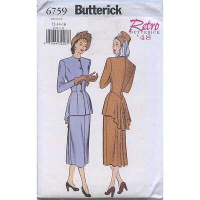 Retro '48 - Misses Jacket & Skirt pattern - Butterick 6759 UNCUT Size ...