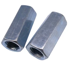 US Stock 2pcs M12 x 1.75 x 38mm Long Rod Coupling Hex Nut Connector Zinc Plated