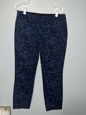 Ann Taylor Chelsea Crop Capri Dress Pants Black and Blue Size 6 (B20)