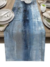 Burlap Linen Table Runner 108 Inch Long Retro Rustic Art Abstract Modern Decor K